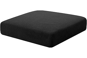 Hokway Couch Cushion Covers Stretch Cushion Covers Sofa Seat Cushion Slipcover Cushion Protector(Black, Small)
