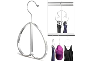 QUISBE Love Shape Multipurpose Closet Hangers-Tie and Belt Hanger for Closet- Ideal for Storing Belts, Ties, Scarfs, Baseball Hats, Purses & More- Great Space Saving Belt Organizer for Wardrobe - Silvery