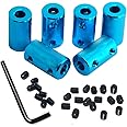6Pack Treehobby Aluminium Alloy Shaft Coupling Rigid Stepper Motor Wheel Coupler Joint Connector for DIY Car Boat Airplane 3D Printers, 6mm to 6mm