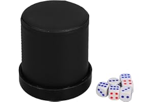 VOSAREA Silent Velvet Dice Cup Set with Lid, Green Faux Leather Exterior and Noise Reduction Interior,