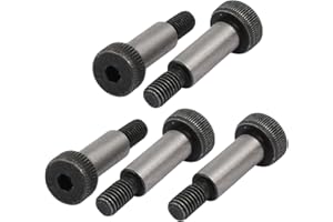 uxcell uxcell5pcs 40Cr Steel Shoulder Bolt 8mm Shoulder Dia 20mm Shoulder Length M6x12mm Thread