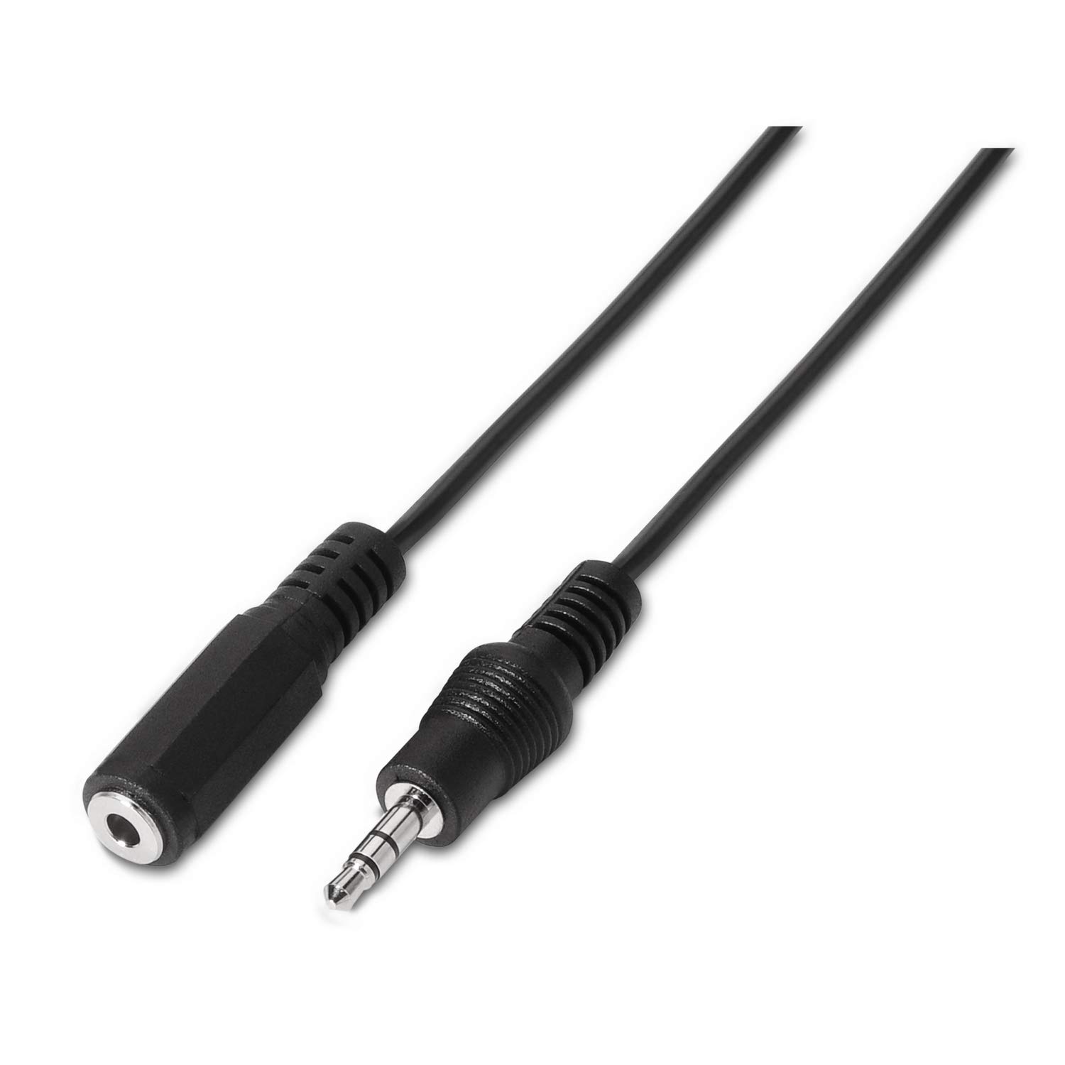 AISENS Stereo Audio Cable Jack 3.5/M-Jack 3.5/H Black 1.5M