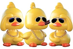 MuMyer Cool Yellow Duck Car Ornaments Funny Duck Car Toy Dashboard Decorations Shaking Head Doll for Car Auto Interior Decor Accessories(Family)