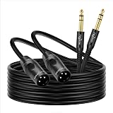 Twozoh XLR to 1/4 Inch Jack TRS Cable 2 Pack Balanced 6.35mm 2x XLR Male