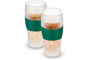 Host Freeze Beer Glasses, Frozen Beer Mugs, Freezable Pint Glass Set, Insulated Beer Glass to Keep Your Drinks Cold, Double W