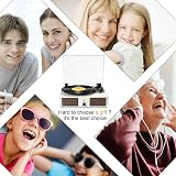 Udreamer Vinyl Record Player Wireless Turntable 3 Speeds Built in Speakers White view 7