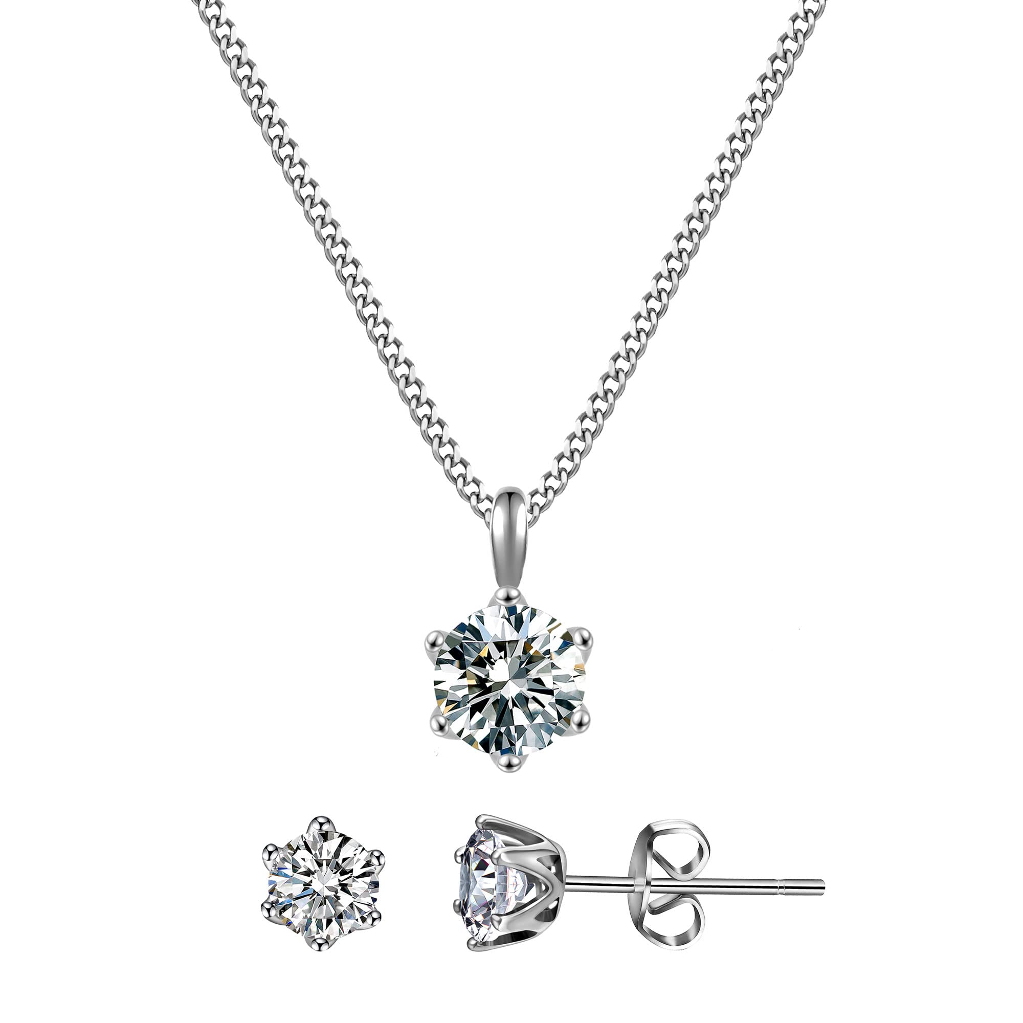 murtoo Necklaces for Women,June Birthstone Necklace and Earrings Sets,Jewellery sets with Gift Box,Christmas birthday anniversary jewellery gifts for women,Valentine gifts for her (Crystal - Jun.)