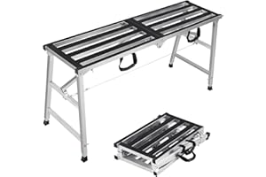 GMGSPT Folding Scaffolding Platform Height Adjustment 27-43"(H) Portable Steel Step Ladder Stool for Home Improvement, Drywal