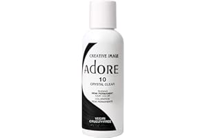Adore Semi Permanent Hair Color - Vegan and Cruelty-Free Hair Dye - 4 Fl Oz - 010 Crystal Clear (Pack of 2)