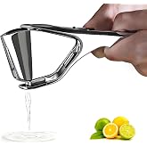 Lemon Squeezer Stainless Steel - Max Extraction Manual Juicer - Easy Squeeze Fold-Flat Lime Citrus Handheld Juice Extractor