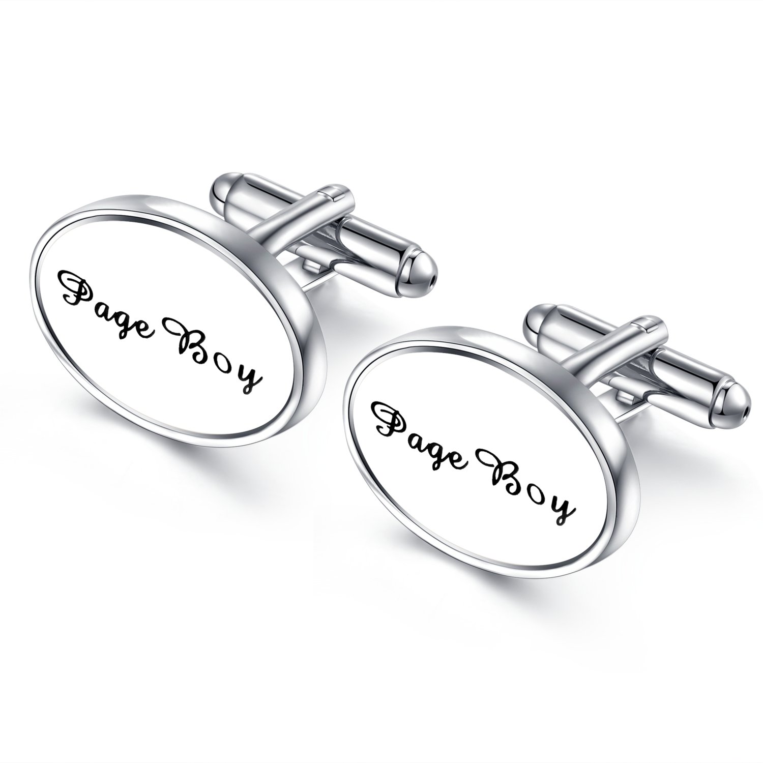 HONEY BEAR Mens Oval Wedding Cufflinks with Gift Box