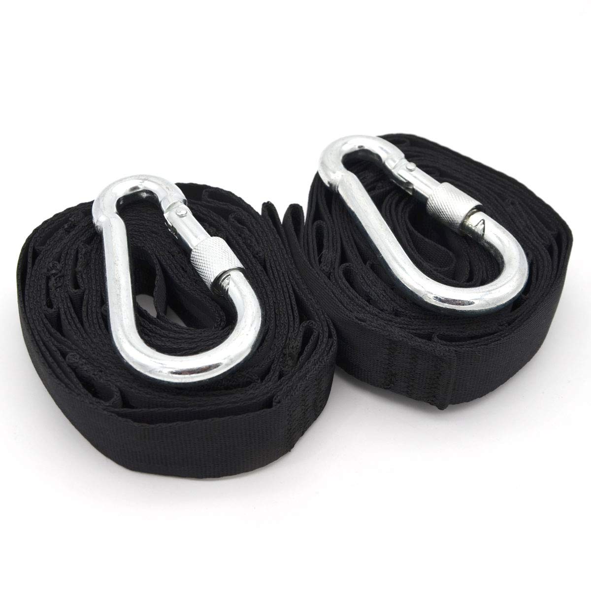 AMANKA Hanging Kit for hammock 300kg 2x Straps 280x2.5cm to hang on a tree Black