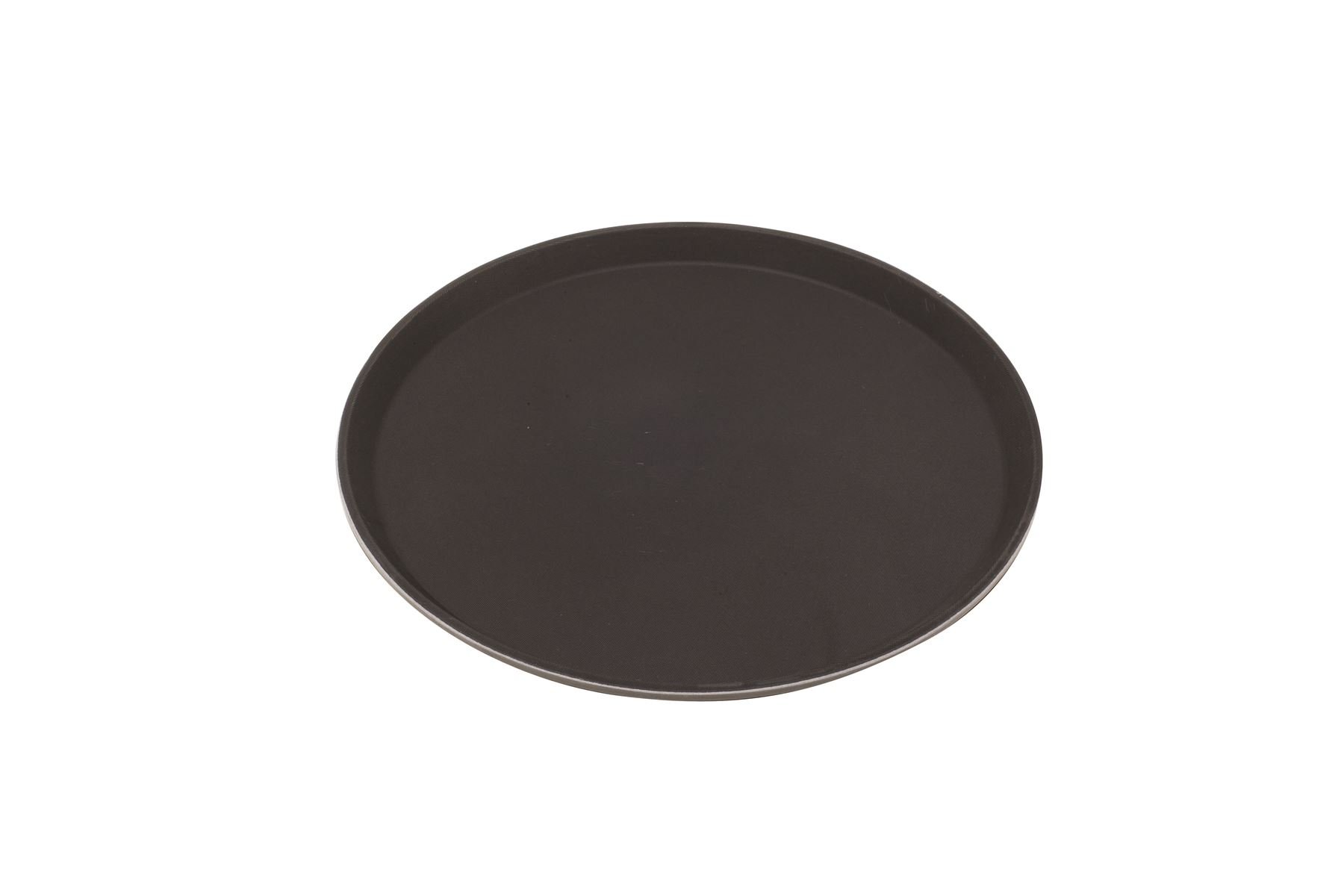 Genware NEV-1600GR-004 Gengrip Tray, Fibreglass Round 16", Black