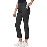 MIVEI Women's 25" 27" Stretch Golf Pant - 7/8 Ankle Work Travel Teacher Casual Business Sweatpants with Belt Loops Zip Pocket