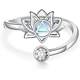 Fuguangju Lotus Sobriety Gifts for Women - 925 Sterling Silver Alcoholics Anonymous Recovery Symbol AA Sobriety Jewelry