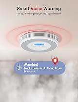 X-Sense Wi-Fi Smoke CO Alarm English Voice Alerts Smart Home Replaceable view 2