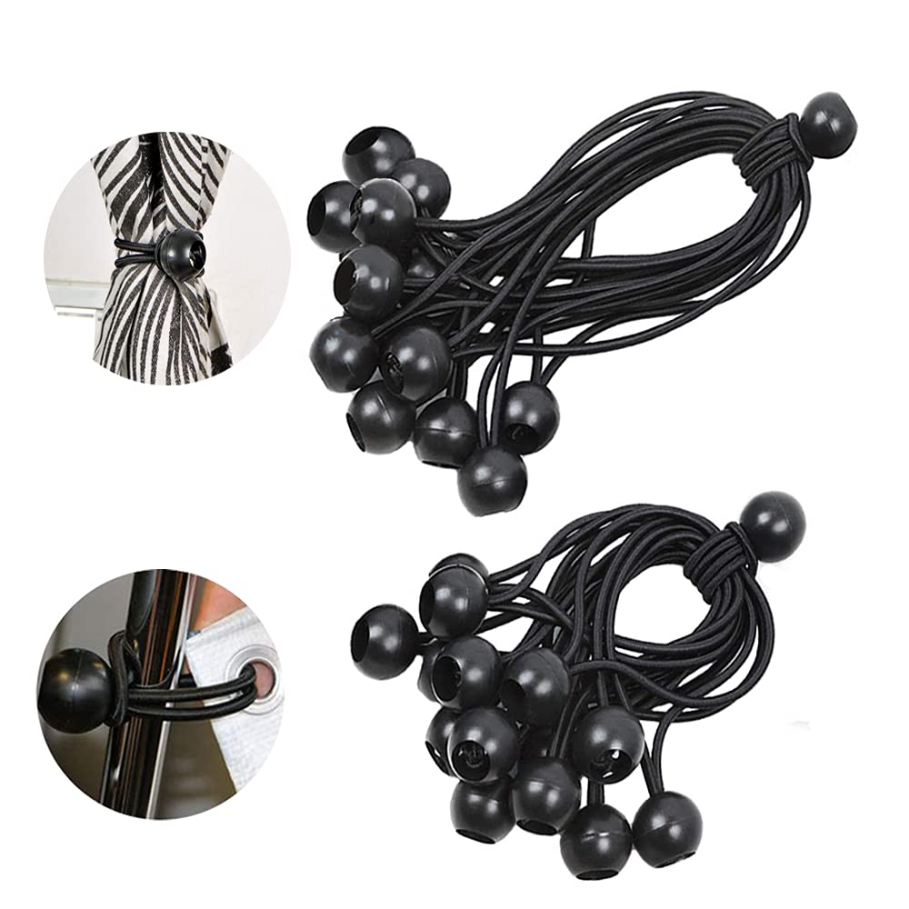 Ball Bungee Cords, Bungees Balls, Black Tarpaulin Bungee Balls for Banner, Tarp, Bungee Cord Ball, Expander Loops, Tents