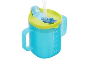 Angoily Drinking Aids Feeding Cup, Spill Proof Drinking Cups with Straw and Lid, Convalescent Feeding Cup, Adult Sippy Cup, Dysphagia Cups for Elderly Maternity Disabled Patient (250ml), Green