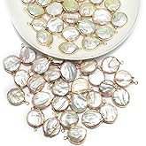 QSLLER 5pcs Natural Pearl Pendants Irregular Multiple Shapes Cultured Freshwater Baroque Pearl Charms for Jewelry Making Gift