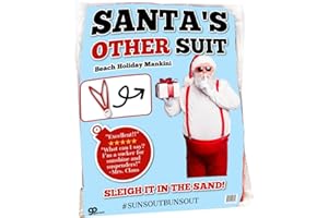 GEARS OUT GearsOut Santa Suit Beach Holiday Mankini Funny Christmas Swimsuit for Mens Stocking Stuffers for Husbands Boyfriends Vacation Surprise Prank Present Hat Sunglasses OSFM