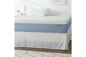 Amazon Basics Memory Foam Mattress, Medium Firm, Cooling Gel, King Size Mattress, CertiPUR-US® Certified Foam, 80 x 76 x 12 inches, White/Gray