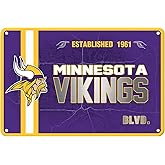 ZYJTEK Football Mancave Metal Street Sign, Yellow Purple Design 8" x 12" Wall Decor Sign Great for Man Cave, Bed Room, Office, Home