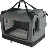 VOUNOT Dog Carrier XL Foldable Pet Travel Transport Bag Grey