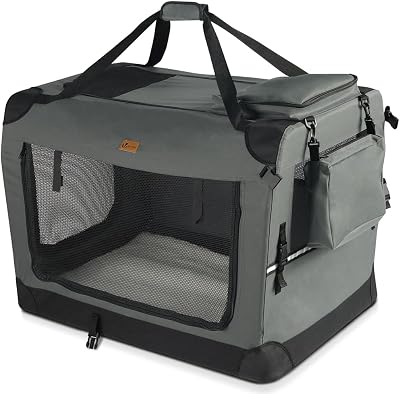 VOUNOT Dog Carrier XL Foldable Pet Travel Transport Bag Grey