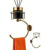 Gold Bathroom Wall Hand Towel Holder with Candle/Aromatherapy Holder, Multi-Functional Gold Wall Hooks,Candle Holders for Bat