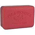 Pre de Provence Artisanal Soap Bar, Enriched with Organic Shea Butter, Natural French Skincare, Quad Milled for Rich Smooth Lather, Raspberry, 8.8 Ounce