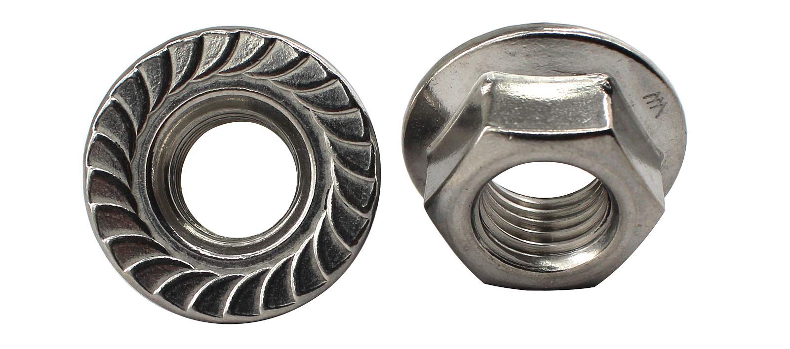 304 Stainless Steel M8 Flange Screw nut with Flower Pattern Hexagon Anti-Slip Flange nut Pack of 30 pcs