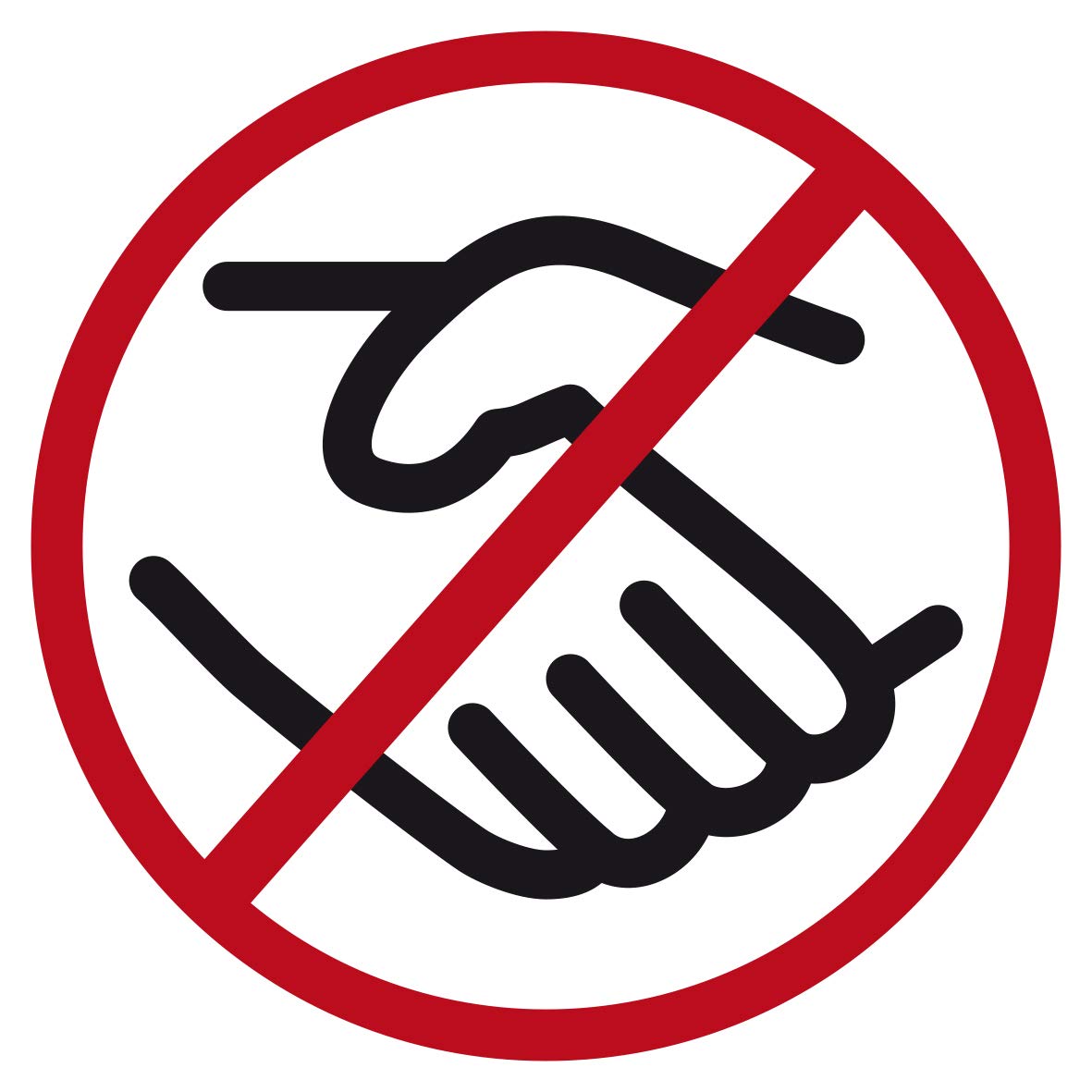 HERMA Don't Shake Hands Sign, Self Adhesive Warning Sticker, Ø 100mm, Removable Without Residue (Pack of 20)