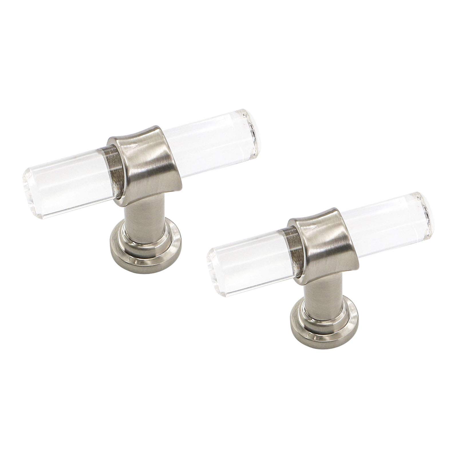 LONTAN 20 Pack Drawer Knobs - Brushed Nickel & Acrylic Finishes for Cabinets & Chests of Drawers