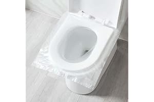 EGV-50 Pieces Disposable Plastic Toilet Seat Cover Waterproof, WC Cushion Toilet Cushion for Baby Pregnant Mom, Independent Packaging Suitable for Travel