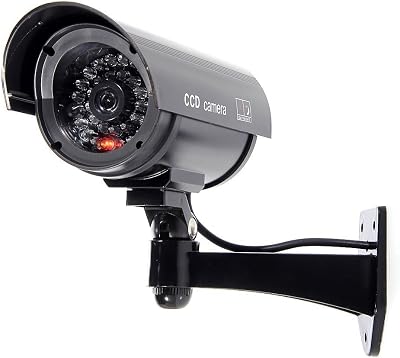 BW Dummy Camera Outdoor Indoor Fake CCTV Security Camera with Flashing Light