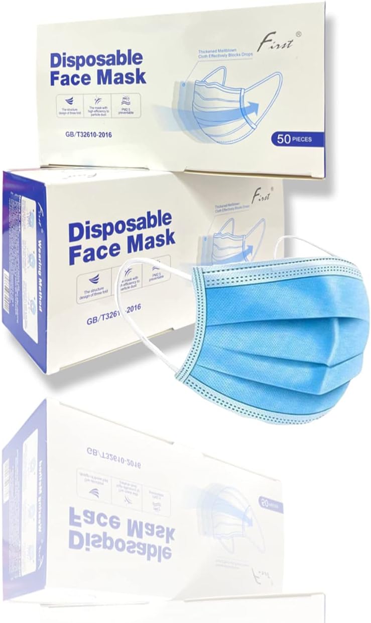REQUISITE NEEDS 3 Ply Disposable Face Mask Blue Pack 100 Breathable