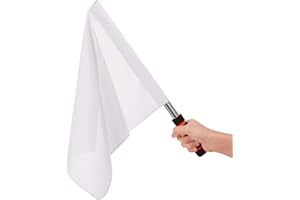 Ylucky Referee Flag Stainless Steel Command Hand Flag Red Signal Flag Sponge Handle Special Patrol Performance Linesman Official Flag for Soccer Volleyball Football Track