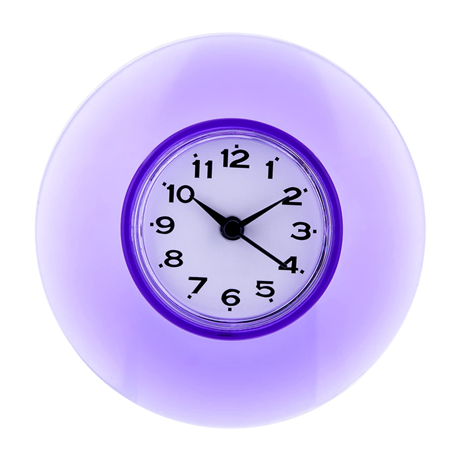 YUMILI Wall Clock, Mini Cute Mirror Suction Wall Clock Quartz Clock, Waterproof Shower Quartz Clocks Decoration for Bathroom Kitchen Bedroom, 6 Colors(Purple)