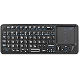 Rii K06 Mini Bluetooth Keyboard,Backlit 2.4GHz Wireless Keyboard with IR Learning, Portable Lightweight with Touchpad Compati
