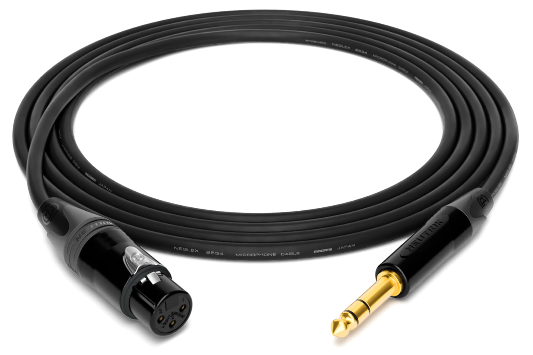 enoaudio Mogami 2534 Quad Studio Reference Cable Balanced | Neutrik XLR female – 6.3mm TRS | HiFi - 3.0 m