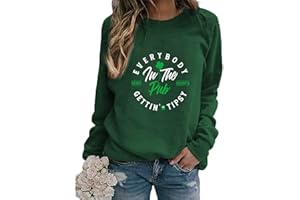 Dahuiya Irish Lucky St Patricks Day Sweatshirts Womens Vintage Leprechaun Graphic Tees