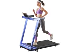 DeerRun Treadmills for Home with Incline and Handles, 3.0 HP Foldable Treadmill for Small Spaces, Folding Running Machine with Smart APP