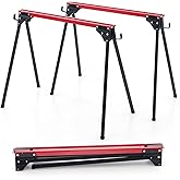 Goplus Saw Horses 2 Pack Folding, Portable Lightweight Work Horse with 2x 4 Slots,2200 LBS Capacity,Non-slipping Pads, Heavy 