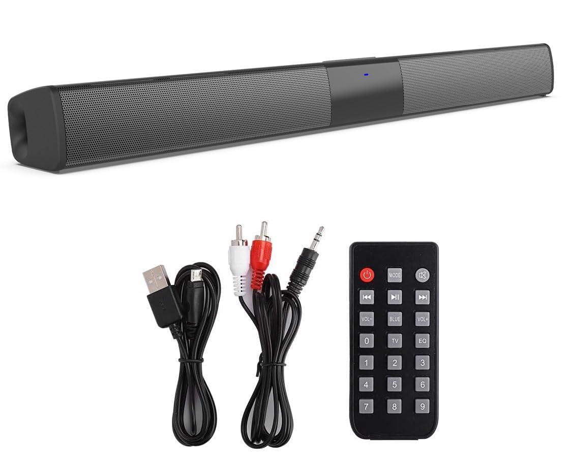 Yangers Wireless Bluetooth 5.0 Soundbars Speaker for TV with Remote Control, True Wireless 20W USB Rechargeable Built in 2000mah Battery for Home Cinema Audio PC TV Phone Laptop