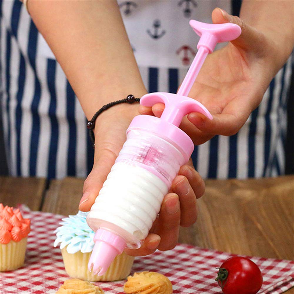 FORD KING Icing Syringe Mold Cake Decorating Piping Cream Syringe Tips Set,1 set Plastic 8 Cake Nozzles