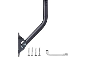 CEKAY Universal Pole Mount (1 1/2" Dia x 17" L) – J Pole Mount for Antenna, Starlink Dish & Weather Station – Adjustable Pivot/Lock Bracket for Wall, Eave, Roof – Powder-Coated, Corrosion-Resistant