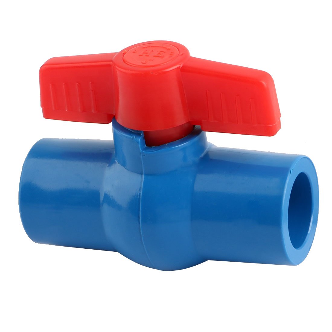 sourcingmap Plastic Kitchen Water Supply Pipe Knob Tap Faucet Ball Valve Inner Diameter 20mm Blue Red