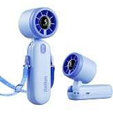 Diveblues Mini Handheld Fan, 30ft/s Portable Turbo Fan [12H Max Cooling], 4000mAh Personal Fan with LED Display, 3-in-1 Hand 