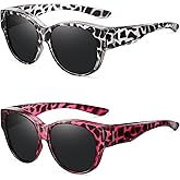 Wzerry Fit Over Sunglasses for Women, Polarized Over-Glasses Round Cat-Eye Shades with UV400 Protection