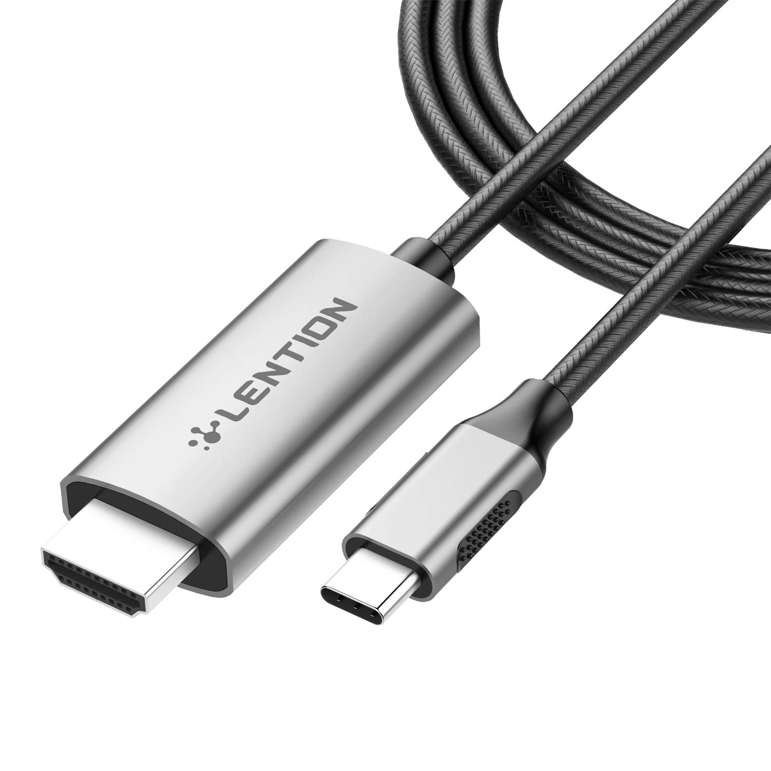 LENTION 6FT/1.8M USB C to HDMI 2.0 Cable Adapter (4K/60Hz) Compatible 2023-2016 MacBook Pro 13/14/15/16 New iPad Pro/Mac Air/Surface Chromebook Samsung S20/S10/S9/S8/Plus/Note (CU707-1M Space Gray)